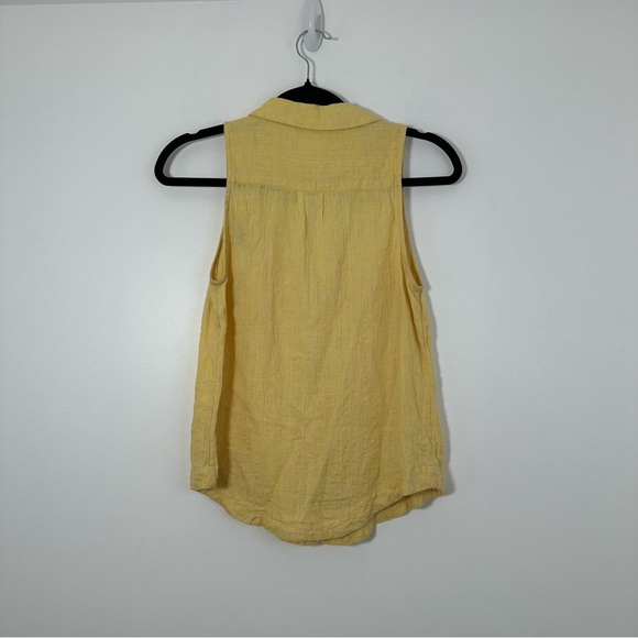 Anthropologie Maeve Felicity Yellow Collared Tank Top Size 2 - Picture 3 of 7